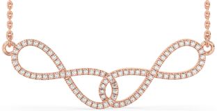 Large Diamond Rose Gold Infinity Interlock Necklace