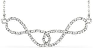 Large Diamond Platinum Infinity Interlock Necklace
