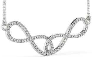 Large Diamond Platinum Infinity Interlock Necklace
