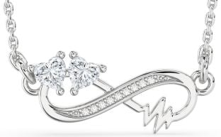 Diamond Platinum Infinity Heart Necklace