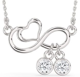 Diamond Platinum Infinity Heart Necklace