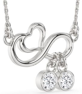Diamond Platinum Infinity Heart Necklace