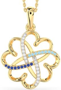 Large Gold Heart Flower Necklace