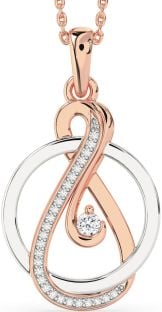 Diamond White Rose Gold Infinity Circle Necklace