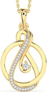 Diamond Gold Infinity Circle Necklace