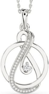 Diamond Platinum Infinity Circle Necklace