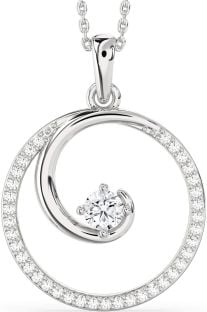 Large Diamond Platinum Circle Necklace