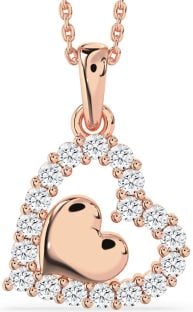 Diamond Rose Gold Heart Necklace