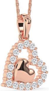 Diamond Rose Gold Heart Necklace