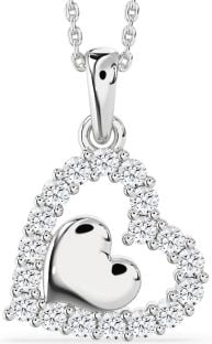 Diamond Platinum Heart Necklace