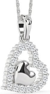 Diamond Platinum Heart Necklace