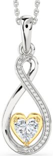 Diamond Platinum & Yellow Gold Infinity Heart Necklace