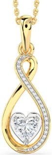 Diamond Platinum & Yellow Gold Infinity Heart Necklace
