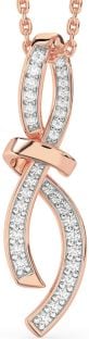 Large Diamond Rose Gold Infinity Bow Necklace