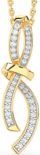 Large Diamond Gold Infinity Bow Necklace