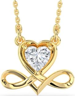 Diamond Gold Heart Infinity Necklace