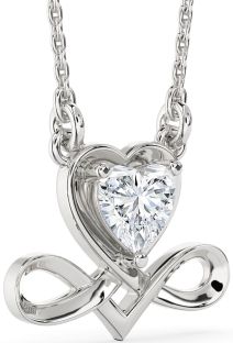 Diamond Platinum Heart Infinity Necklace