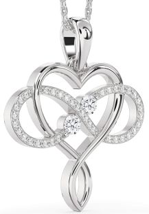 Large Diamond Platinum Heart Infinity Necklace
