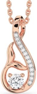 Diamond Rose Gold Infinity Whale Tail Necklace