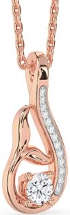 Diamond Rose Gold Infinity Whale Tail Necklace