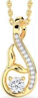 Diamond Gold Infinity Whale Tail Necklace
