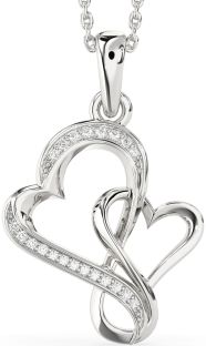 Diamond Platinum Heart Infinity Necklace