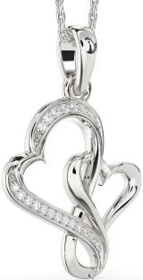 Diamond Platinum Heart Infinity Necklace