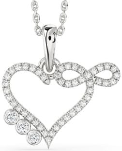 Diamond Platinum Heart Infinity Necklace