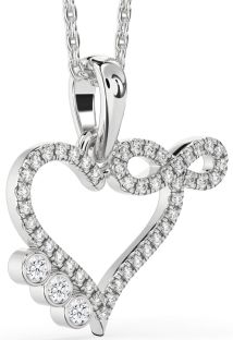 Diamond Platinum Heart Infinity Necklace