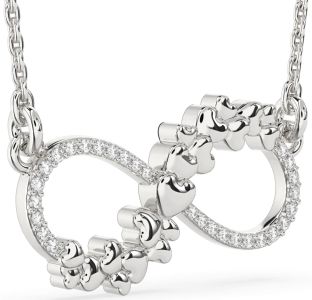 Large Diamond Platinum Infinity Heart Necklace