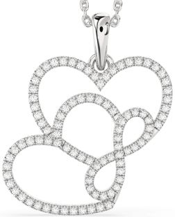 Diamond Platinum Heart Infinity Necklace