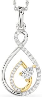 Diamond Platinum & Yellow Gold Infinity Teardrop Necklace