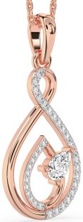 Diamond Rose Gold Infinity Teardrop Necklace
