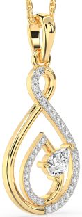 Diamond Gold Infinity Teardrop Necklace