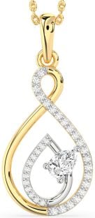 Diamond Platinum & Yellow Gold Infinity Teardrop Necklace