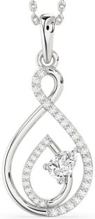 Diamond Platinum Infinity Teardrop Necklace