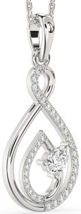 Diamond Platinum Infinity Teardrop Necklace
