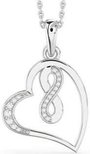 Diamond Platinum Heart Infinity Necklace