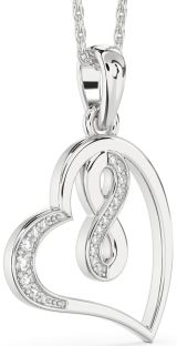 Diamond Platinum Heart Infinity Necklace