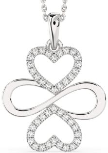 Large Diamond Platinum Heart Infinity Necklace