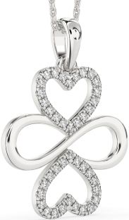 Large Diamond Platinum Heart Infinity Necklace
