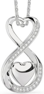 Diamond Platinum Infinity Heart Necklace