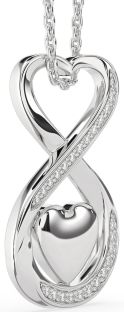 Diamond Platinum Infinity Heart Necklace