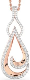 Large Diamond Rose Gold Teardrop Necklace