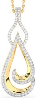 Large Diamond Gold Teardrop Necklace