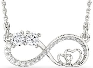 Large Diamond Platinum Infinity Heart Necklace