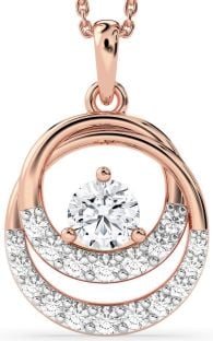 Diamond Rose Gold Circle Necklace