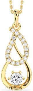 Large Diamond Gold Teardrop Infinity Necklace