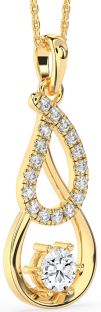 Large Diamond Gold Teardrop Infinity Necklace