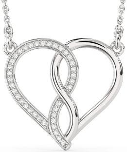 Diamond Platinum Heart Infinity Necklace